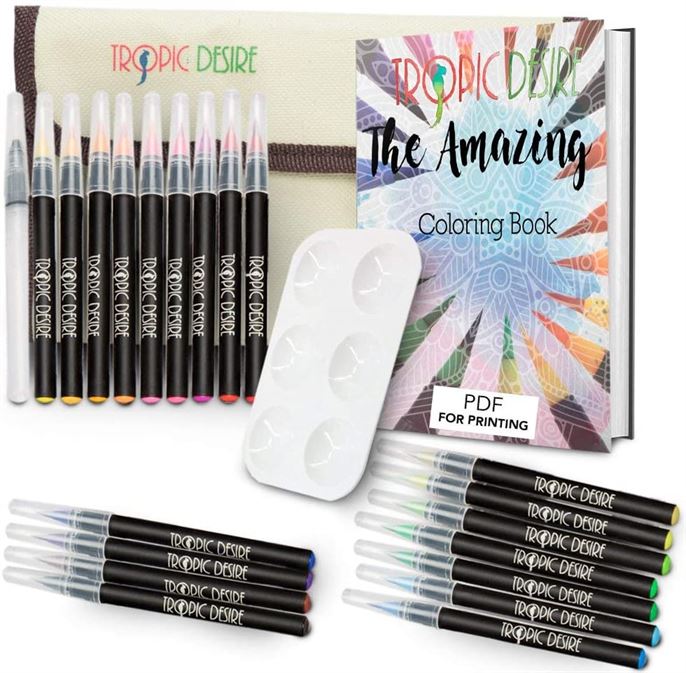 Watercolor Brush Pen Set by Tropic Desire